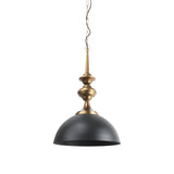 Willson Black Iron W/Antique Brass Dome Pendant Light by Mercana at Eve Furniture