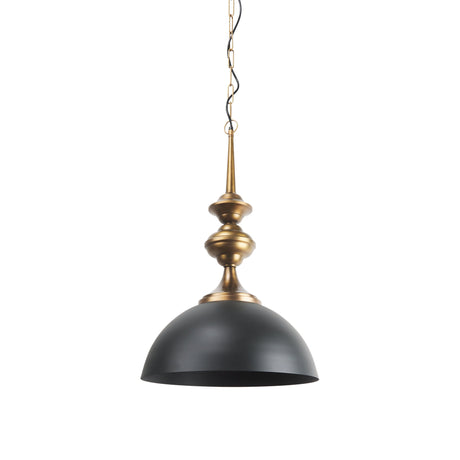 Willson Black Iron W/Antique Brass Dome Pendant Light by Mercana at Eve Furniture