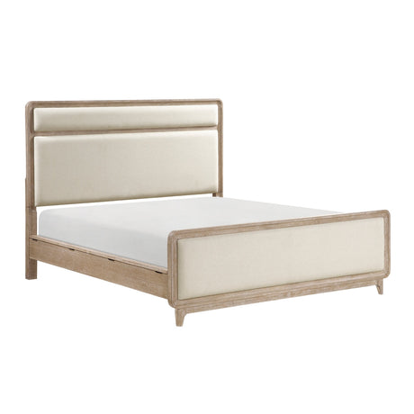 Wilshire Natural King Upholstered Bed by Homelegance at Eve Furniture