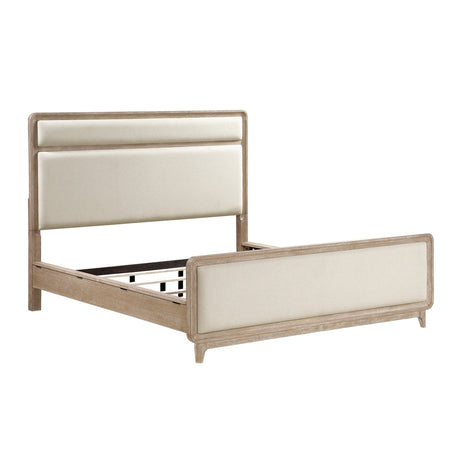 Wilshire Natural Queen Upholstered Bed by Homelegance at Eve Furniture