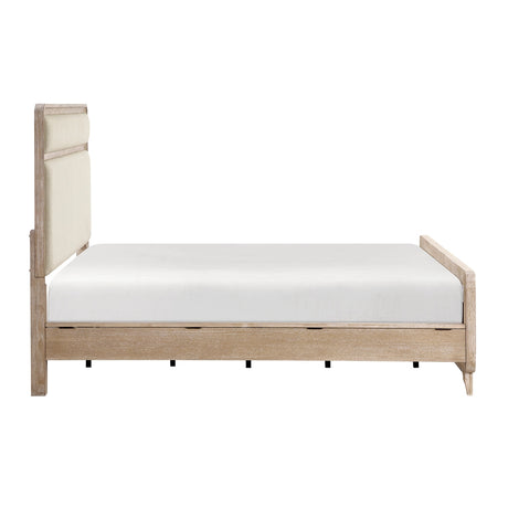 Wilshire Natural Queen Upholstered Bed by Homelegance at Eve Furniture