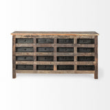 Wilton I Reclaimed Wood and Metal 16 Drawer Sideboard by Mercana at Eve Furniture