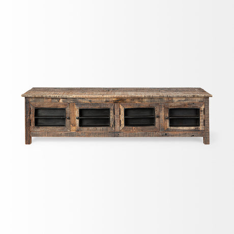 Wilton II Reclaimed Wood and Metal Media Console by Mercana at Eve Furniture