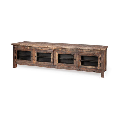 Wilton II Reclaimed Wood and Metal Media Console by Mercana at Eve Furniture