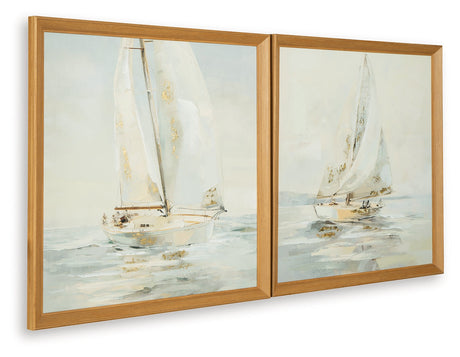 Winbrook Gray/Tan/Gold Finish Wall Art Set (Set of 2) by Ashley at Eve Furniture