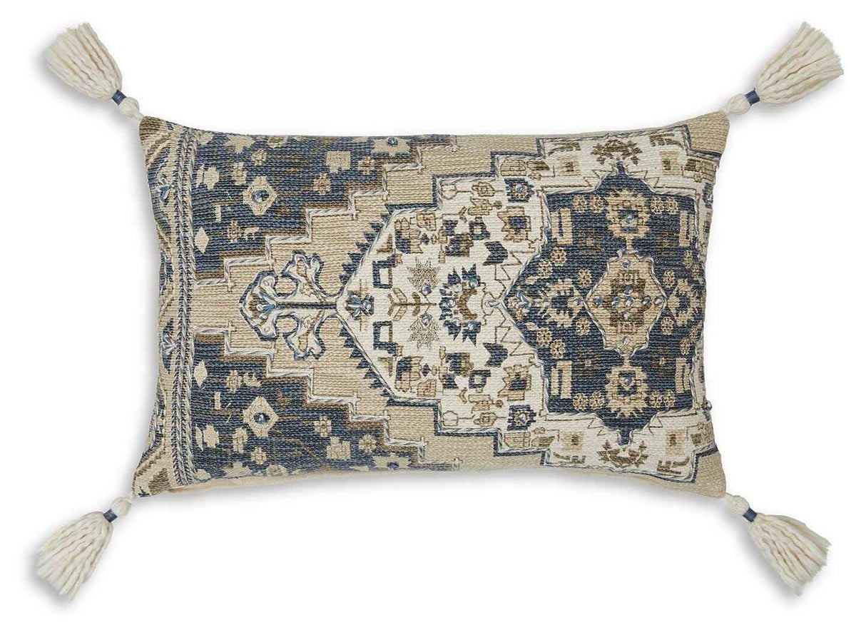 Winbury Blue/Tan/White Pillow by Ashley at Eve Furniture