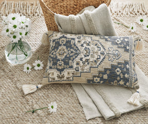 Winbury Blue/Tan/White Pillow (Set of 4) by Ashley at Eve Furniture