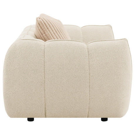 Winchester Boucle Upholstered Chair and a Half Sand Pebble by Coaster at Eve Furniture