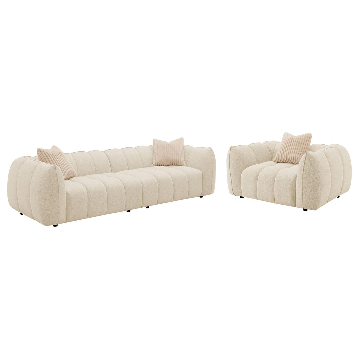 Winchester Sand Pebble Boucle Upholstered Extra Long Sofa by Coaster at Eve Furniture