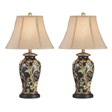 Windham Black Hand Painted Ceramic Table Lamp (Set of 2) by Crestview at Eve Furniture