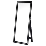 Windrose Black Full Length Floor Standing Tempered Mirror with LED Lighting by Coaster at Eve Furniture