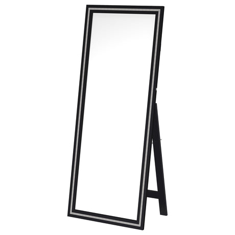 Windrose Black Full Length Floor Standing Tempered Mirror with LED Lighting by Coaster at Eve Furniture