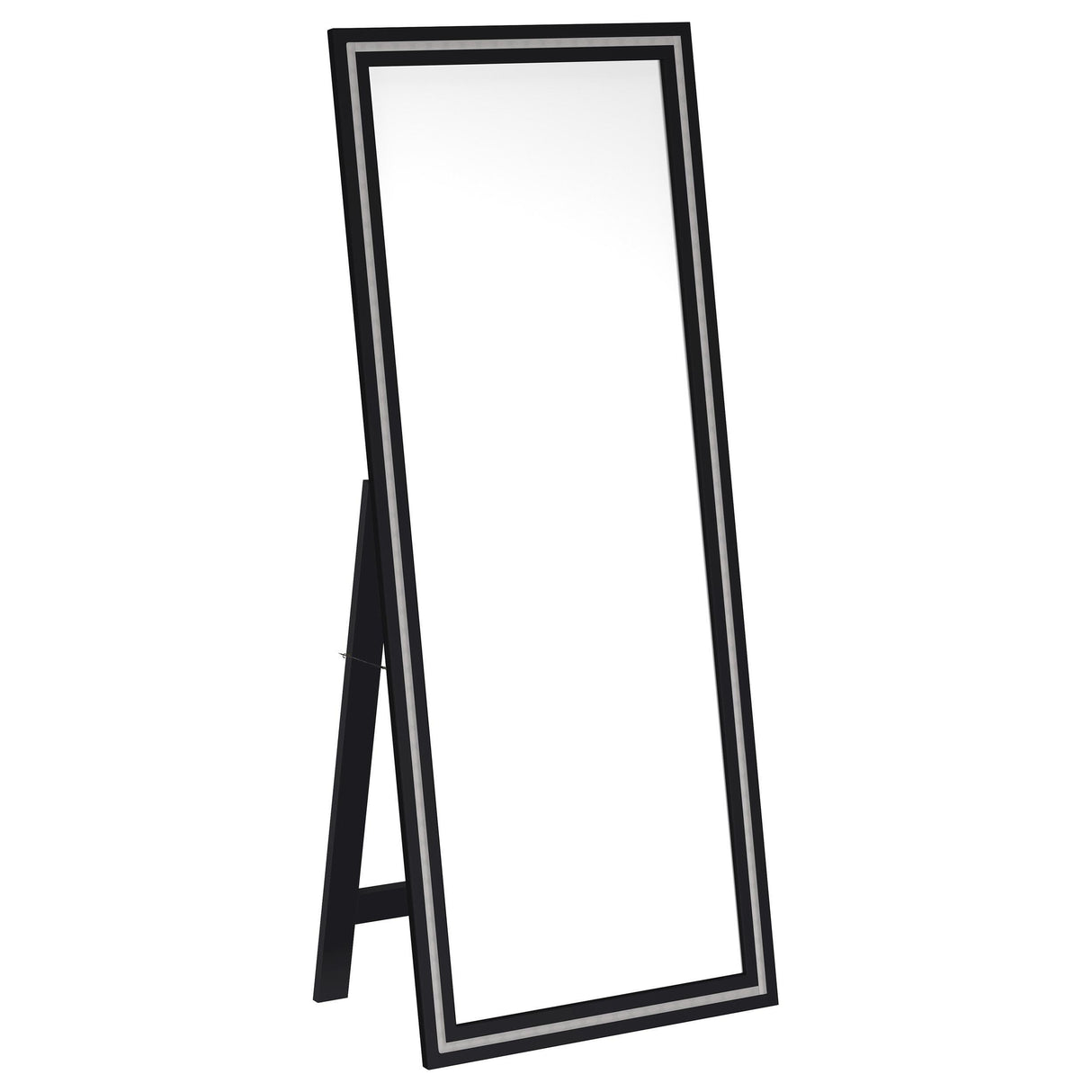 Windrose Black Full Length Floor Standing Tempered Mirror with LED Lighting by Coaster at Eve Furniture