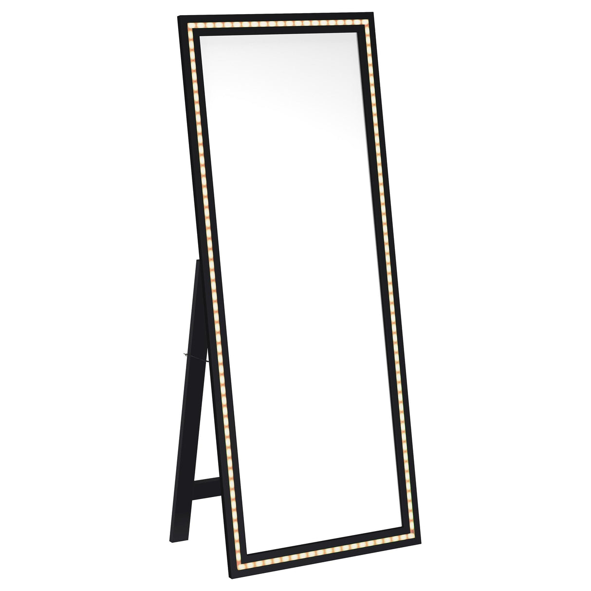 Windrose Black Full Length Floor Standing Tempered Mirror with LED Lighting by Coaster at Eve Furniture