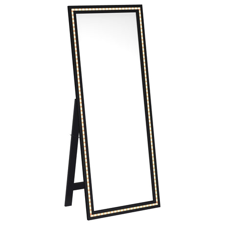 Windrose Black Full Length Floor Standing Tempered Mirror with LED Lighting by Coaster at Eve Furniture