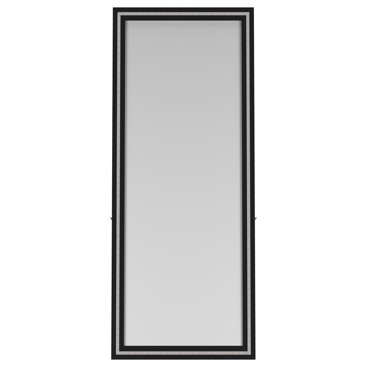 Windrose Black Full Length Floor Standing Tempered Mirror with LED Lighting