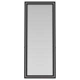 Windrose Black Full Length Floor Standing Tempered Mirror with LED Lighting