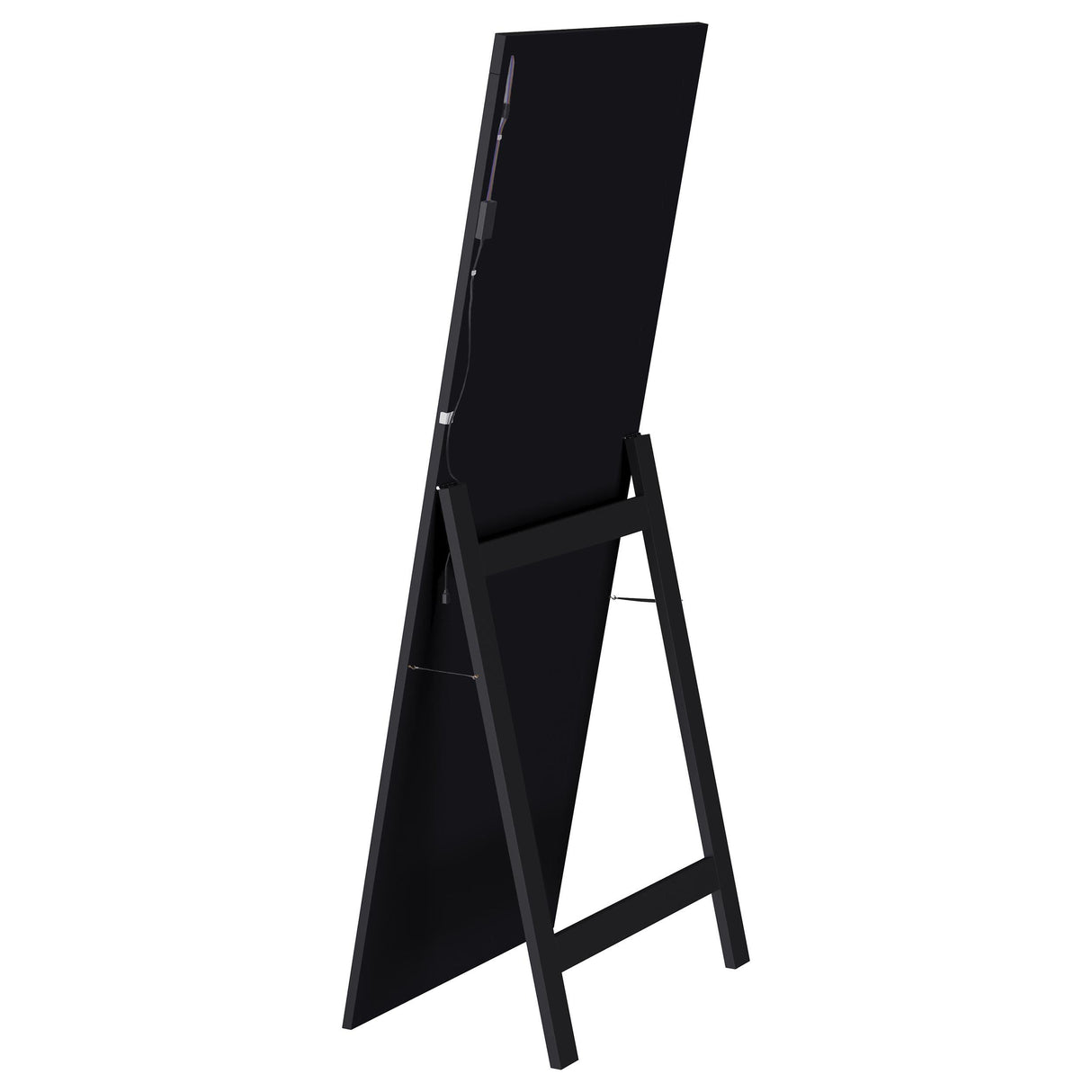 Windrose Black Full Length Floor Standing Tempered Mirror with LED Lighting