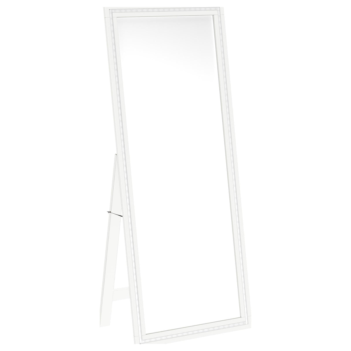 Windrose White Full Length Floor Standing Tempered Mirror with LED Lighting