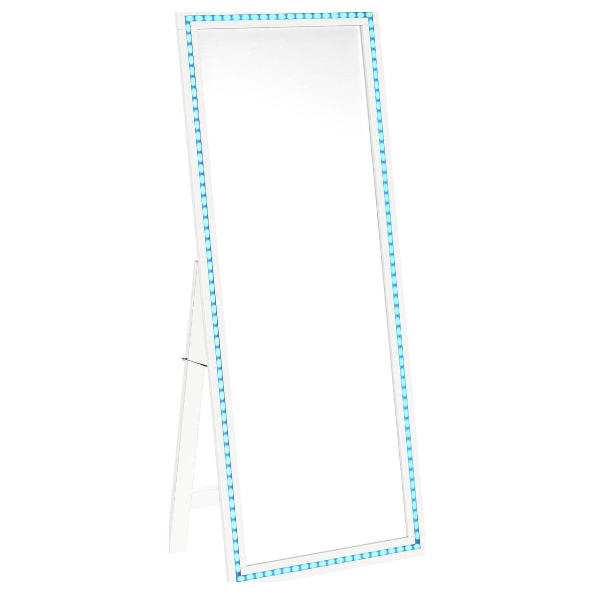 Windrose White Full Length Floor Standing Tempered Mirror with LED Lighting