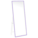 Windrose White Full Length Floor Standing Tempered Mirror with LED Lighting