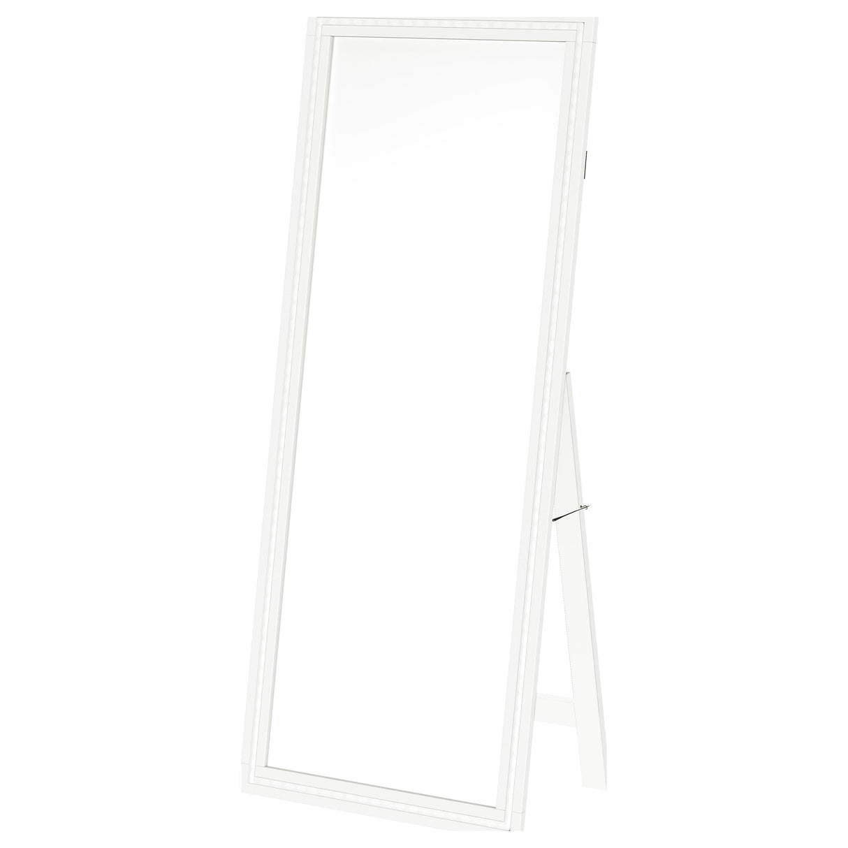 Windrose White Full Length Floor Standing Tempered Mirror with LED Lighting