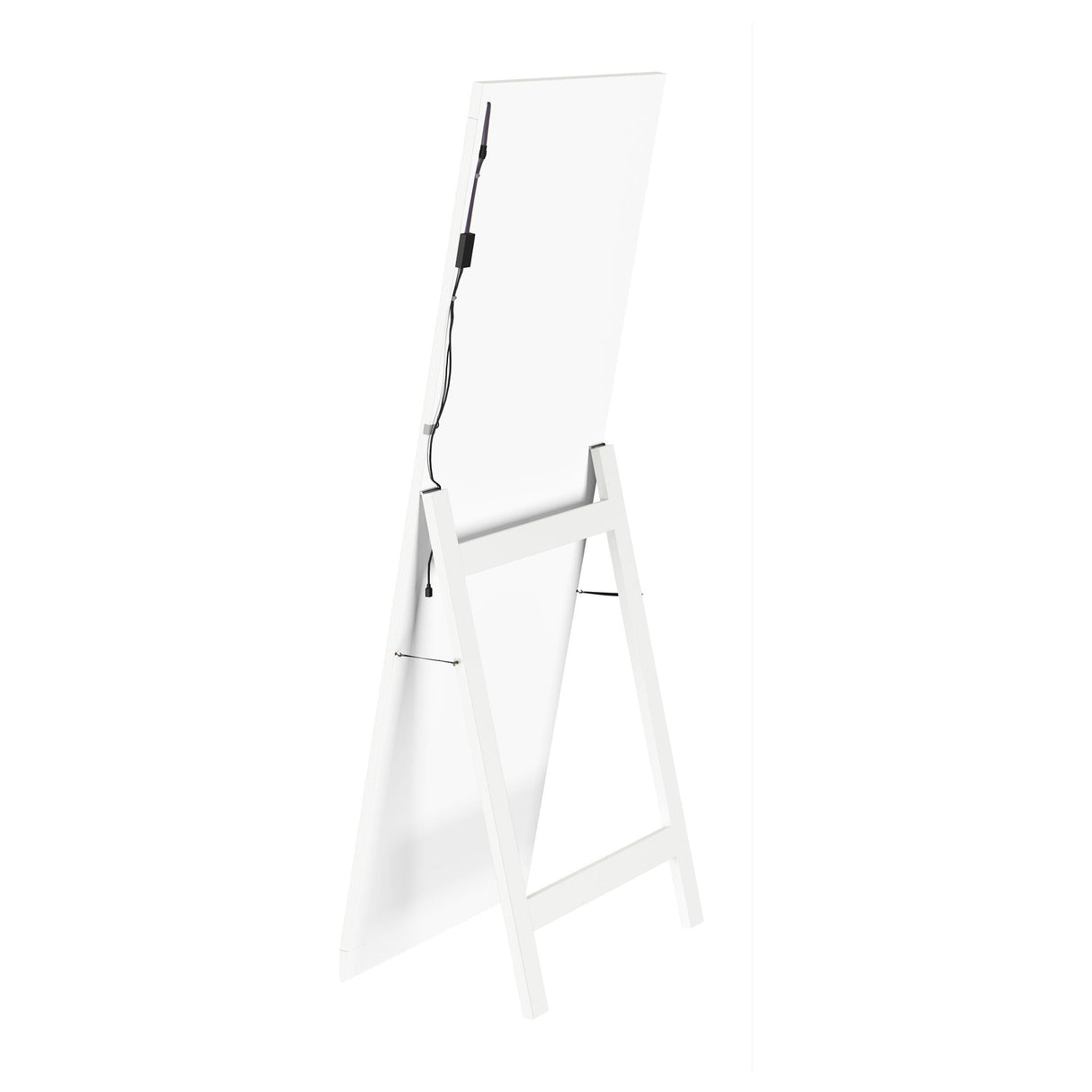 Windrose White Full Length Floor Standing Tempered Mirror with LED Lighting