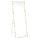 Windrose White Full Length Floor Standing Tempered Mirror with LED Lighting