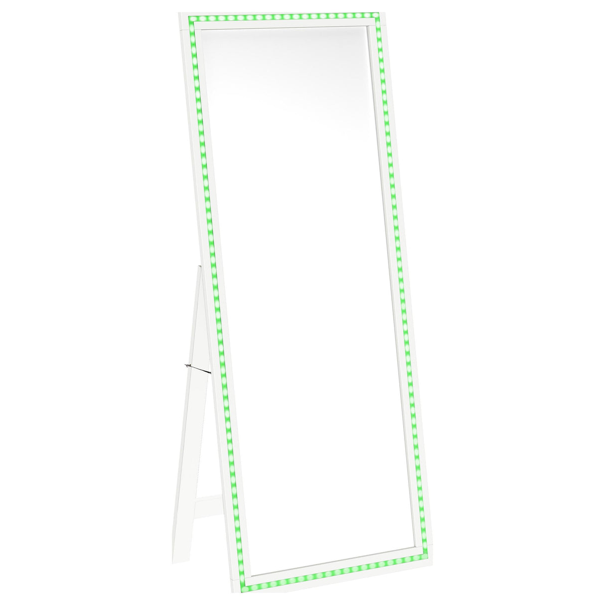 Windrose White Full Length Floor Standing Tempered Mirror with LED Lighting