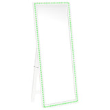 Windrose White Full Length Floor Standing Tempered Mirror with LED Lighting