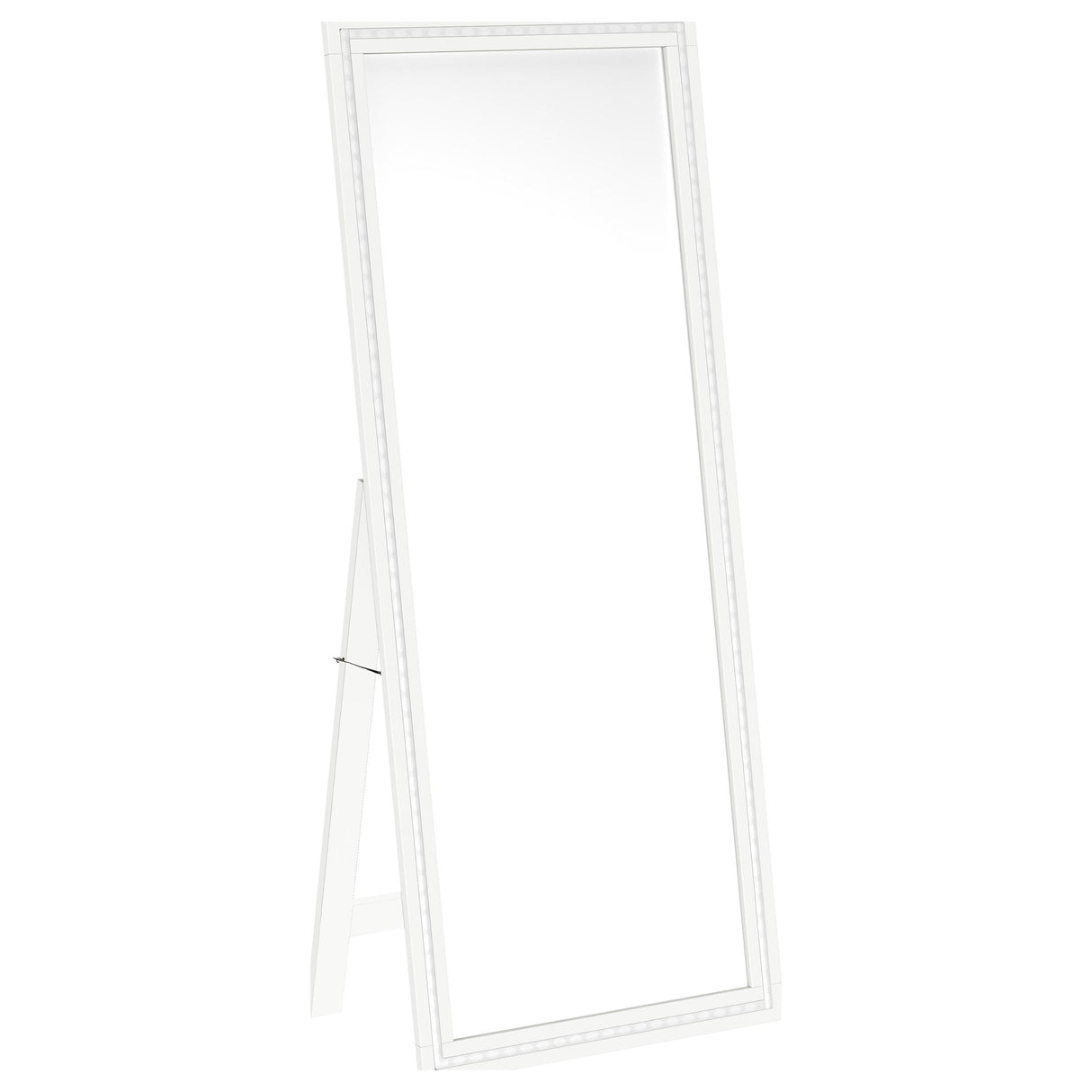 Windrose White Full Length Floor Standing Tempered Mirror with LED Lighting by Coaster at Eve Furniture