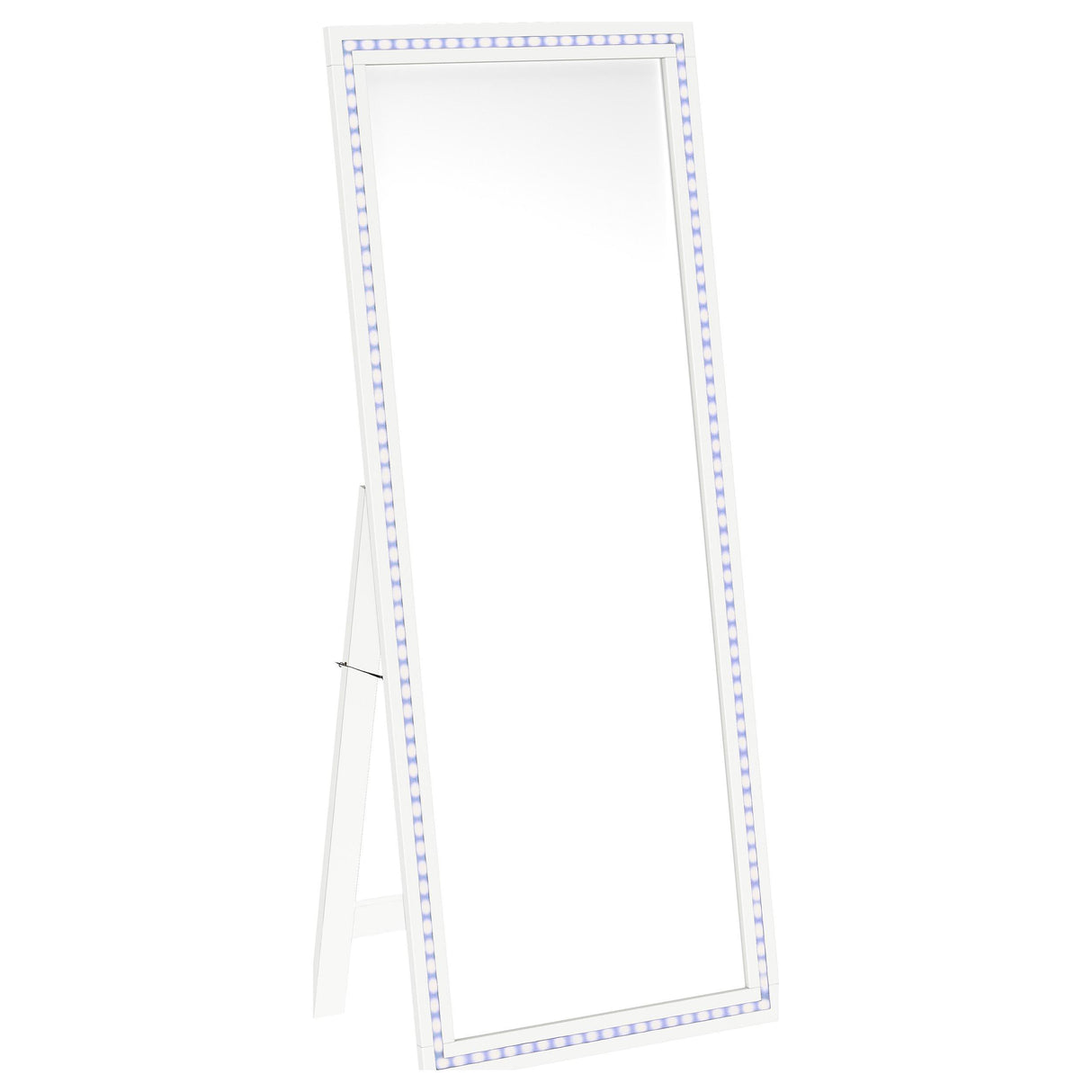 Windrose White Full Length Floor Standing Tempered Mirror with LED Lighting by Coaster at Eve Furniture