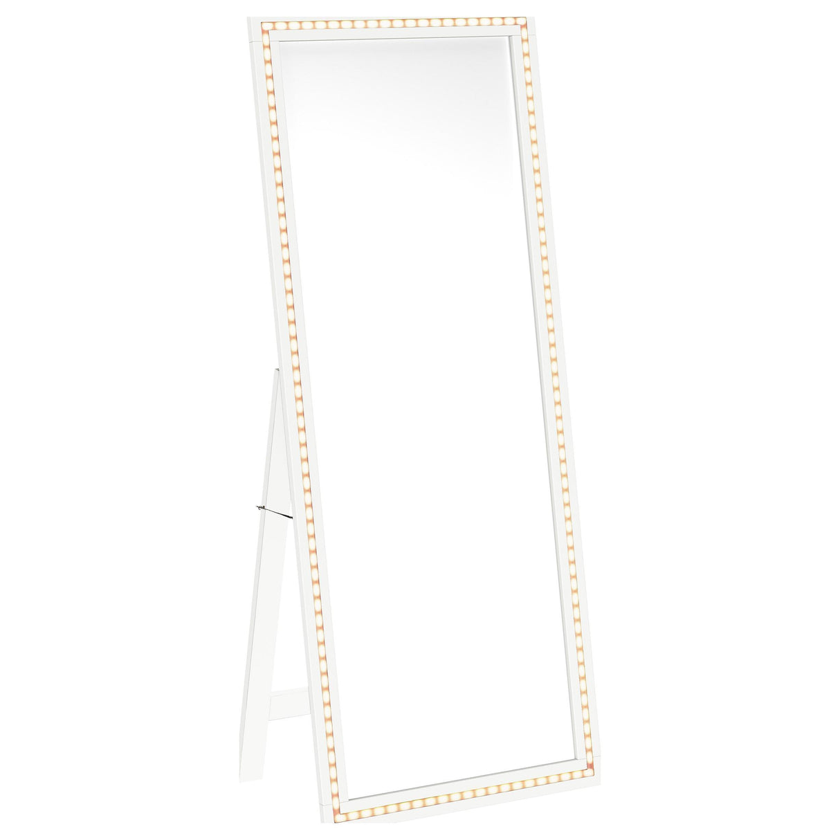 Windrose White Full Length Floor Standing Tempered Mirror with LED Lighting by Coaster at Eve Furniture