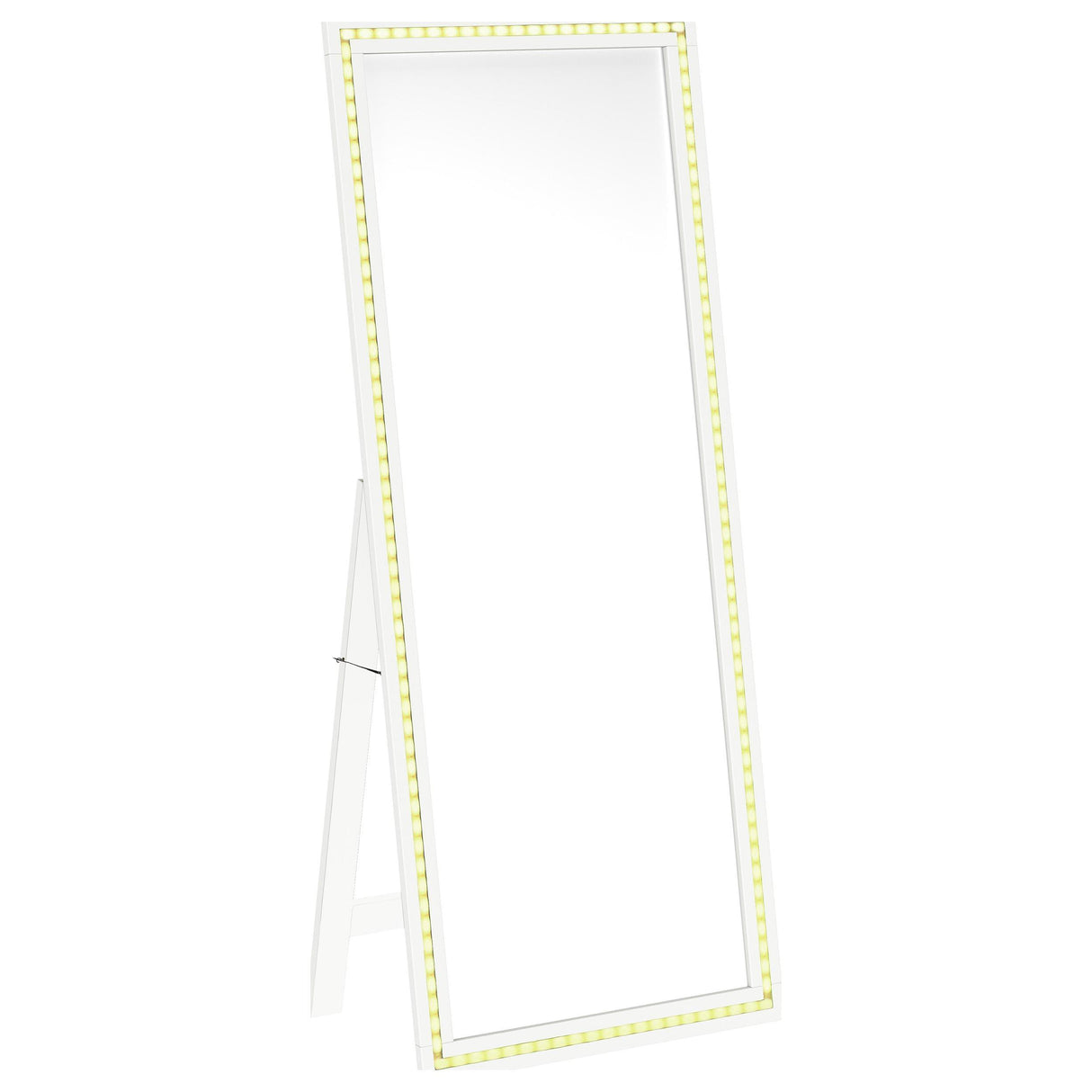 Windrose White Full Length Floor Standing Tempered Mirror with LED Lighting by Coaster at Eve Furniture