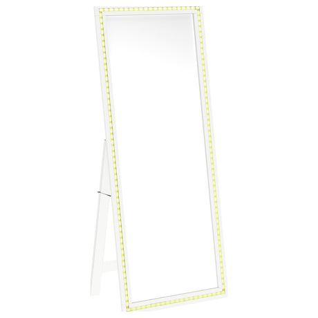 Windrose White Full Length Floor Standing Tempered Mirror with LED Lighting by Coaster at Eve Furniture