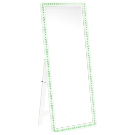 Windrose White Full Length Floor Standing Tempered Mirror with LED Lighting by Coaster at Eve Furniture