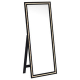 Windrose Black Full Length Floor Standing Tempered Mirror with LED Lighting by Coaster at Eve Furniture