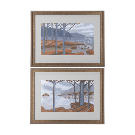 Windy Day by Mercana Studio a Hand Embellished Textured Framed Art Print Matted under Glass by Mercana at Eve Furniture