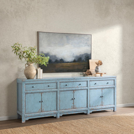 Winford Harbor Blue 3 Drawer Cabinet by Classic Home at Eve Furniture
