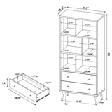 Winifred 3-shelf Engineered Wood Bookcase With Drawers Antique Pine