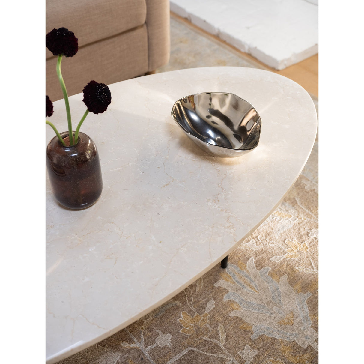 Winona Beige Marble Botticino Coffee Table by Moe's Home at Eve Furniture