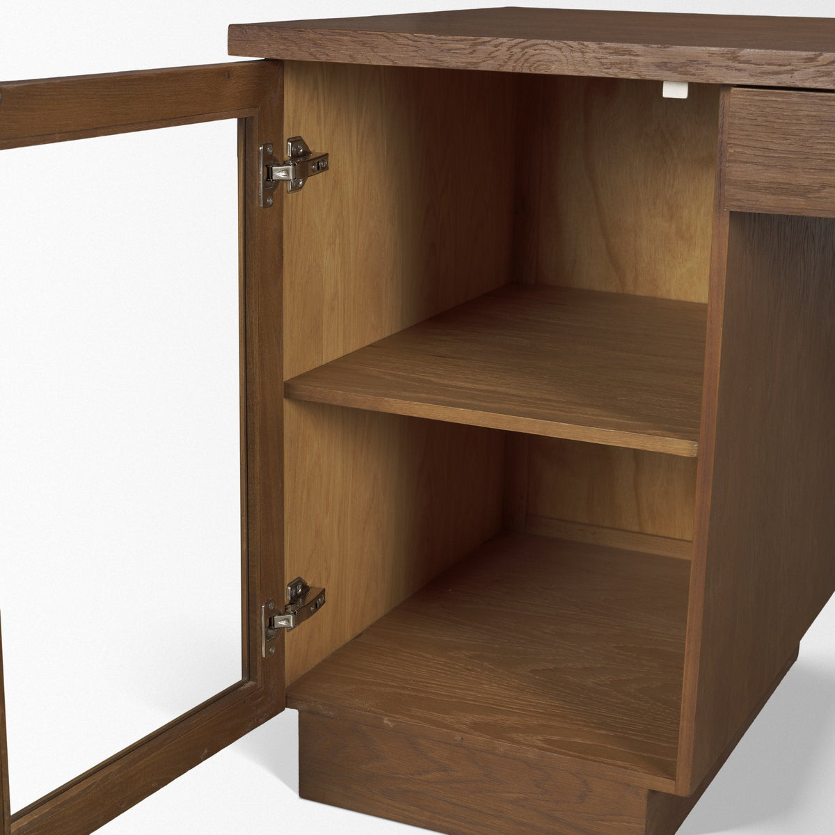 Winsford Two-Tone Oak Writing Desk w/ Glass Doors by Mercana at Eve Furniture