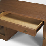 Winsford Two-Tone Oak Writing Desk w/ Glass Doors by Mercana at Eve Furniture