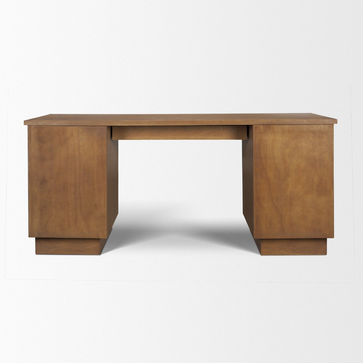 Winsford Two-Tone Oak Writing Desk w/ Glass Doors by Mercana at Eve Furniture