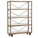 Winslow Brown/Black Rectangular Bookshelf by Crestview at Eve Furniture