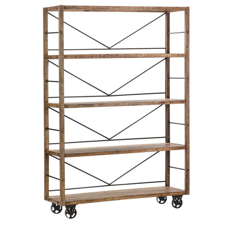 Winslow Brown/Black Rectangular Bookshelf by Crestview at Eve Furniture