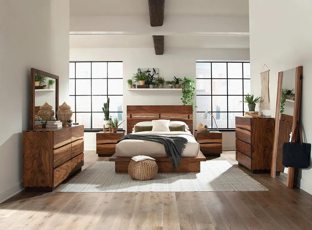 Winslow California King Bed Smokey Walnut/Coffee Bean by Coaster at Eve Furniture