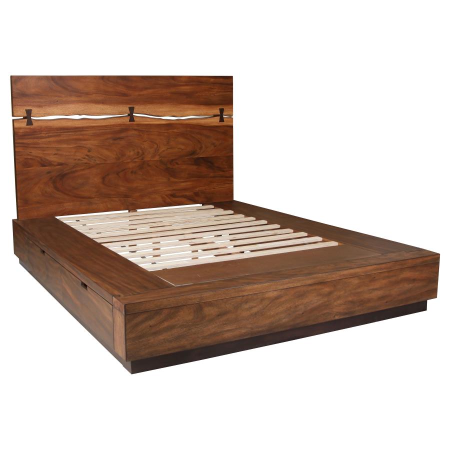 Winslow Smokey Walnut 5-Piece Queen Storage Bedroom Set by Coaster at Eve Furniture