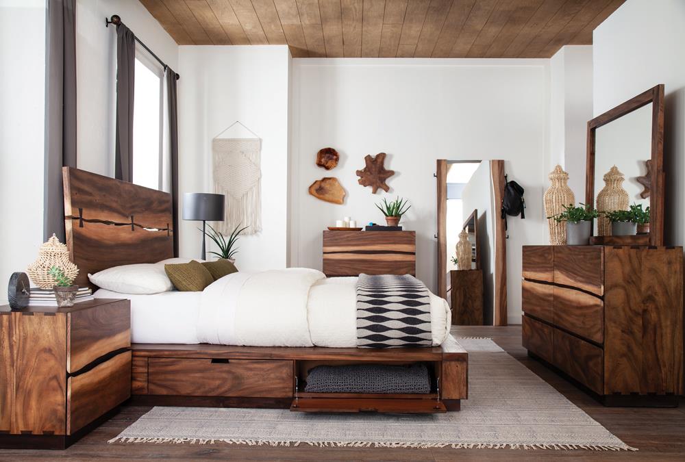 Winslow Smokey Walnut 5-Piece Queen Storage Bedroom Set by Coaster at Eve Furniture