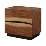 Winslow Smokey Walnut and Coffee Bean 2-Drawer Nightstand by Coaster at Eve Furniture
